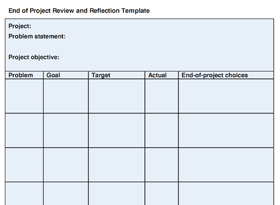 End of Project Review Template (from Perfecting Patient Journeys)
