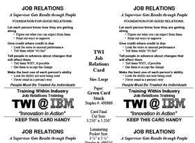 TWI Job Relations Card